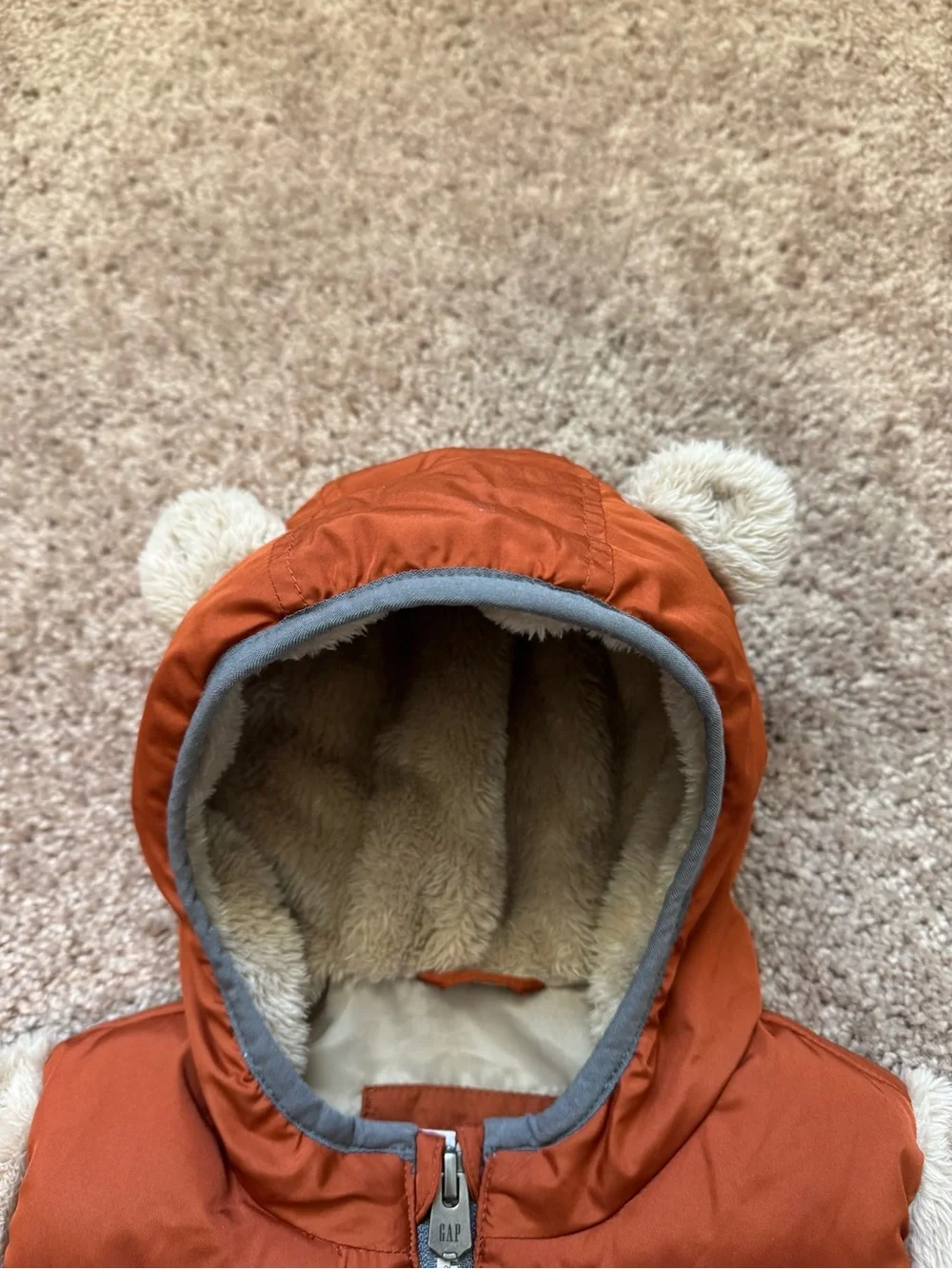 Star Wars Ewok Baby Gap 18-24M Puffer Sherpa Full Zip Jacket With Pockets Hood